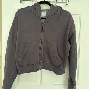 Gray/Blue-ish Cropped Zip-Up Hoodie